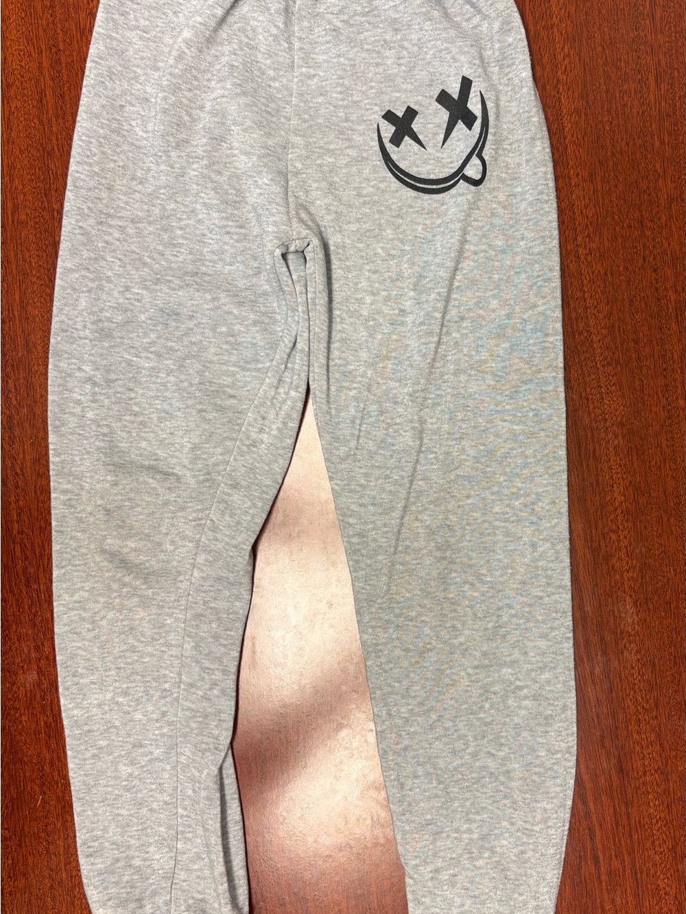 2 Kids Gray and Blue Sweatpants with Smiley Graphic